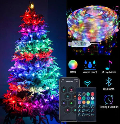 Luces Navideñas Inteligentes RGB Bluetooth🎄Cambia colores y efectos con un sólo toque 🤩