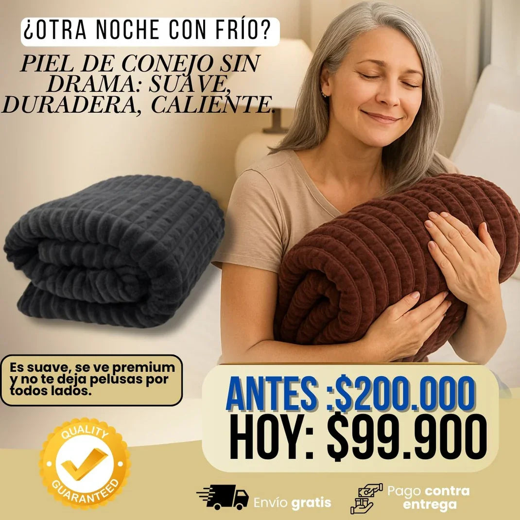 Cobija Deluxe Piel De Conejo Calidad Premium  OFERTA🔥