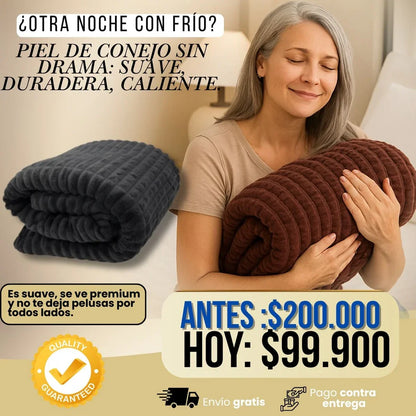 Cobija Deluxe Piel De Conejo Calidad Premium  OFERTA🔥